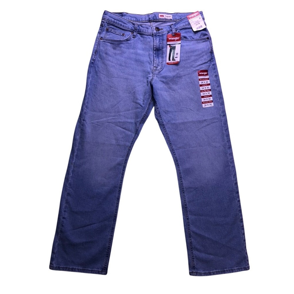 Wrangler Relaxed Boot Jeans Mens 34x30 Light Wash Five Star Stretch Denim NWT